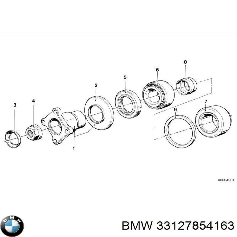 Купить 33127854163 BMW Гайка хвостовика заднего моста