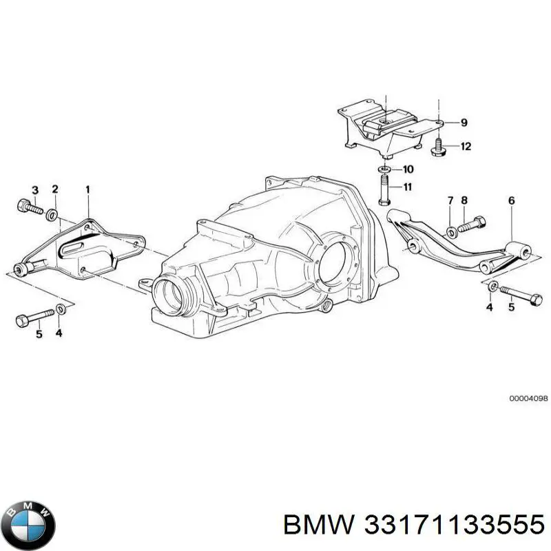 33171133555 BMW сайлентблок (подушка редуктора заднего моста задний)