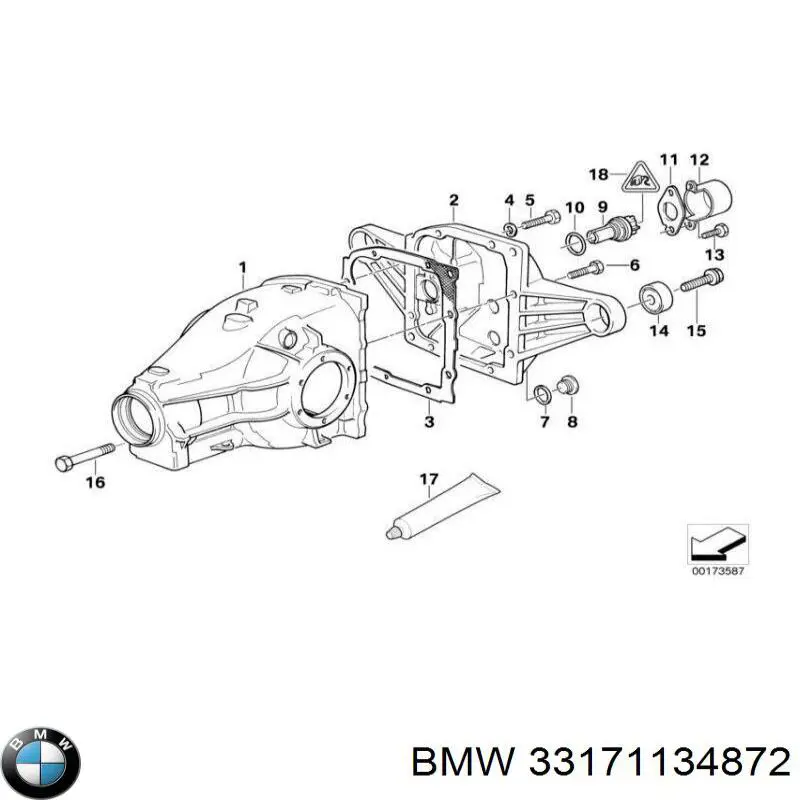 Сайлентблок (подушка) редуктора заднего моста задний BMW 33171134872 цена, от 10.47 USD