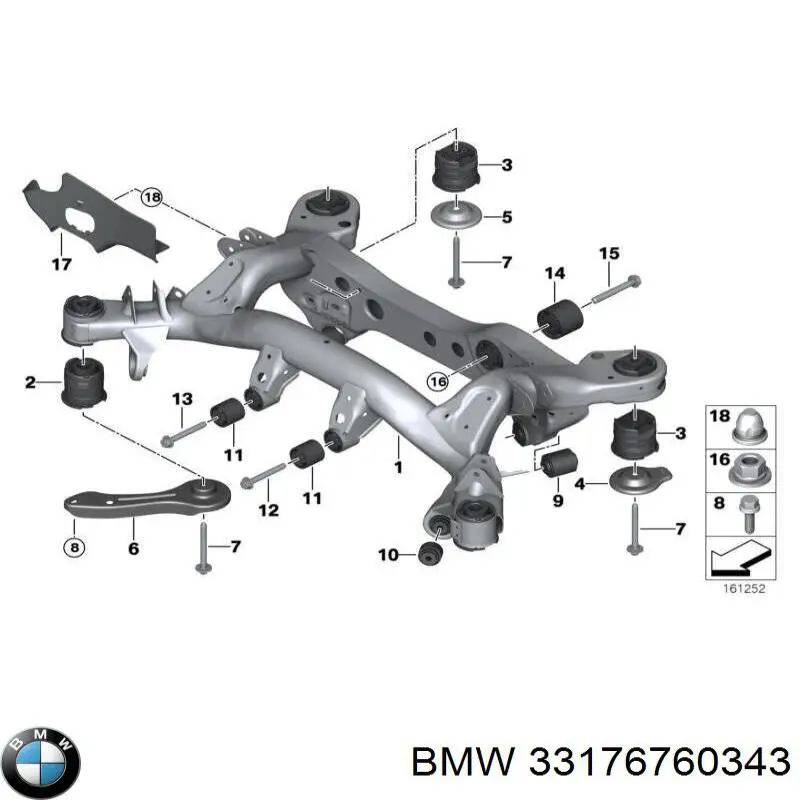 Болт переднего рычага, нижнего BMW 33176760343 цена, от 6.58 USD