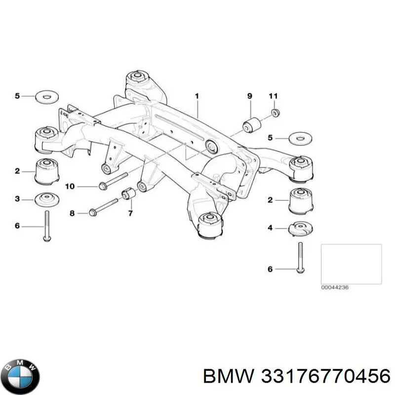 33176770456 BMW сайлентблок задней балки (подрамника)