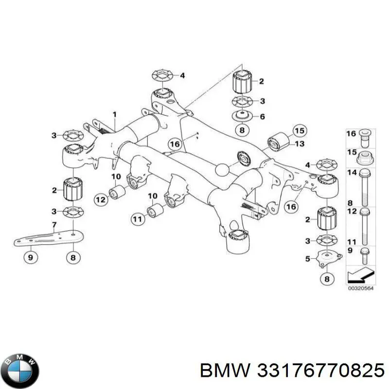 33176770825 BMW сайлентблок задней балки (подрамника)