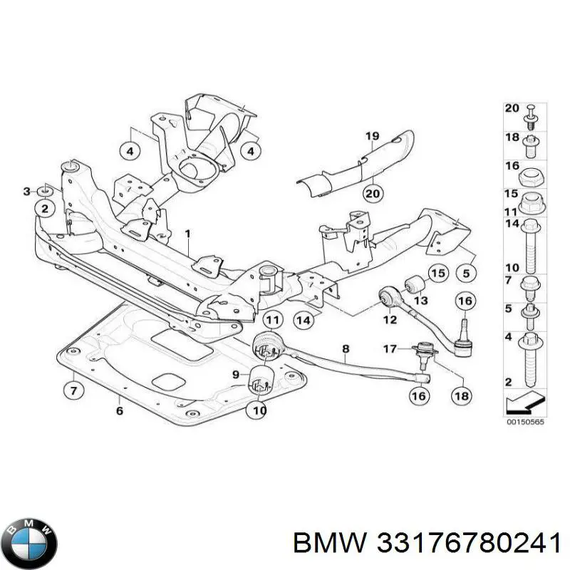 Болт нижнего рычага 33176780241 BMW