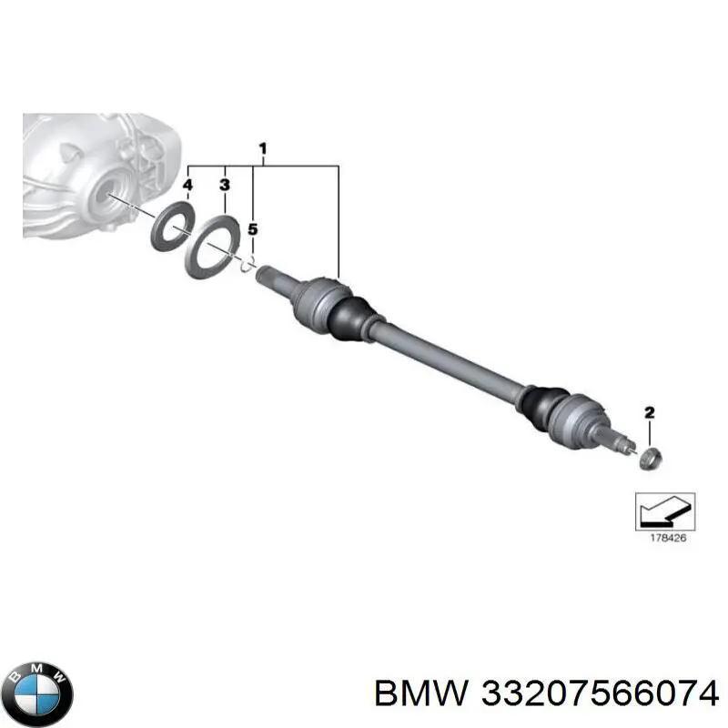 33207566074 BMW semieixo traseiro direito