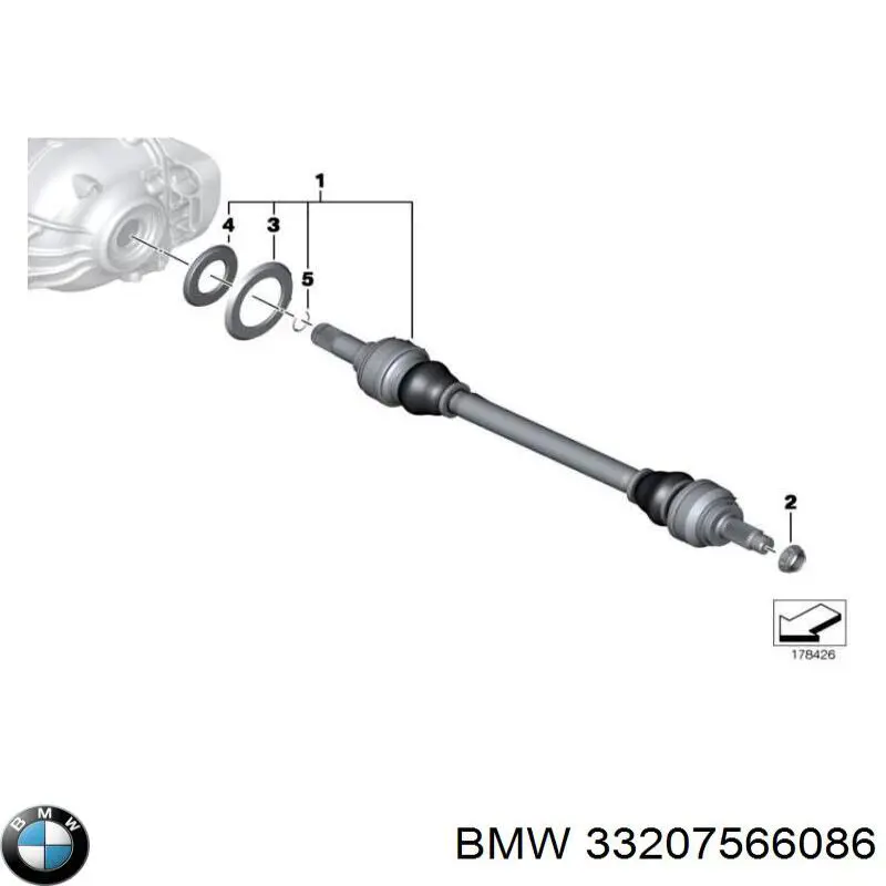 33207566086 BMW semieixo traseiro direito