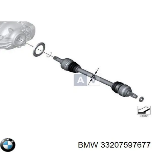 7597677 BMW Полуось задняя левая