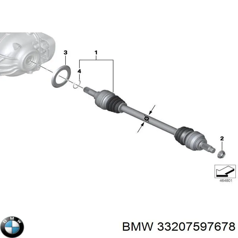 Полуось задняя правая BMW 33207597678