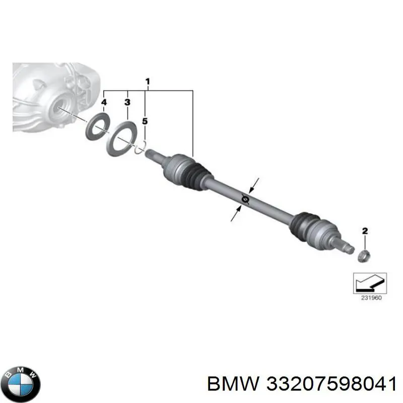 Полуось задняя левая XX33207598041 Market (OEM)