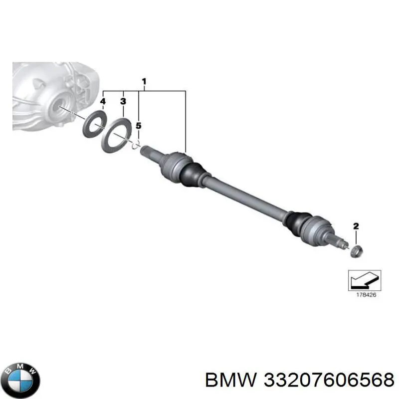 Полуось задняя правая 33207606568 BMW