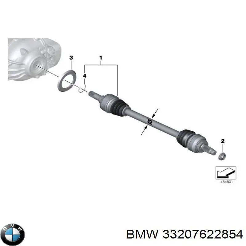 33207622854 BMW полуось задняя правая