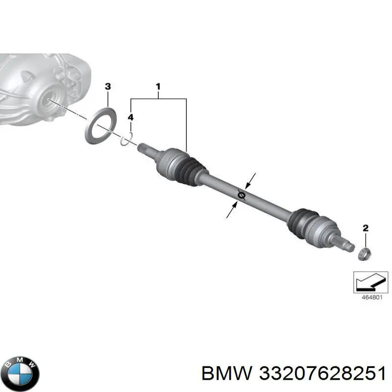 33207597673 BMW полуось задняя левая