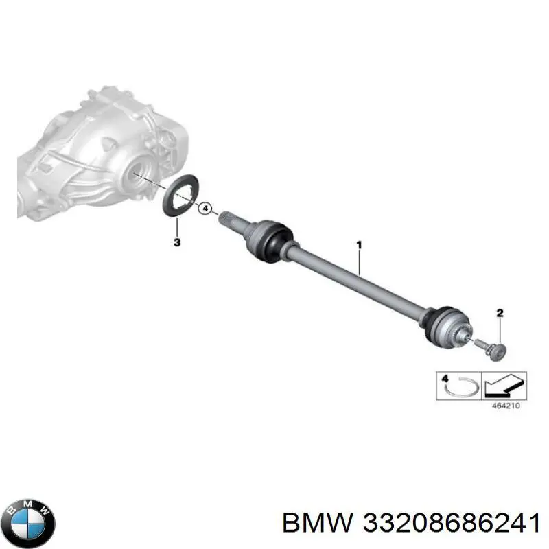 Полуось задняя левая 33208686241 BMW