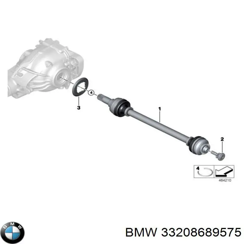 33208689575 BMW Полуось задняя левая
