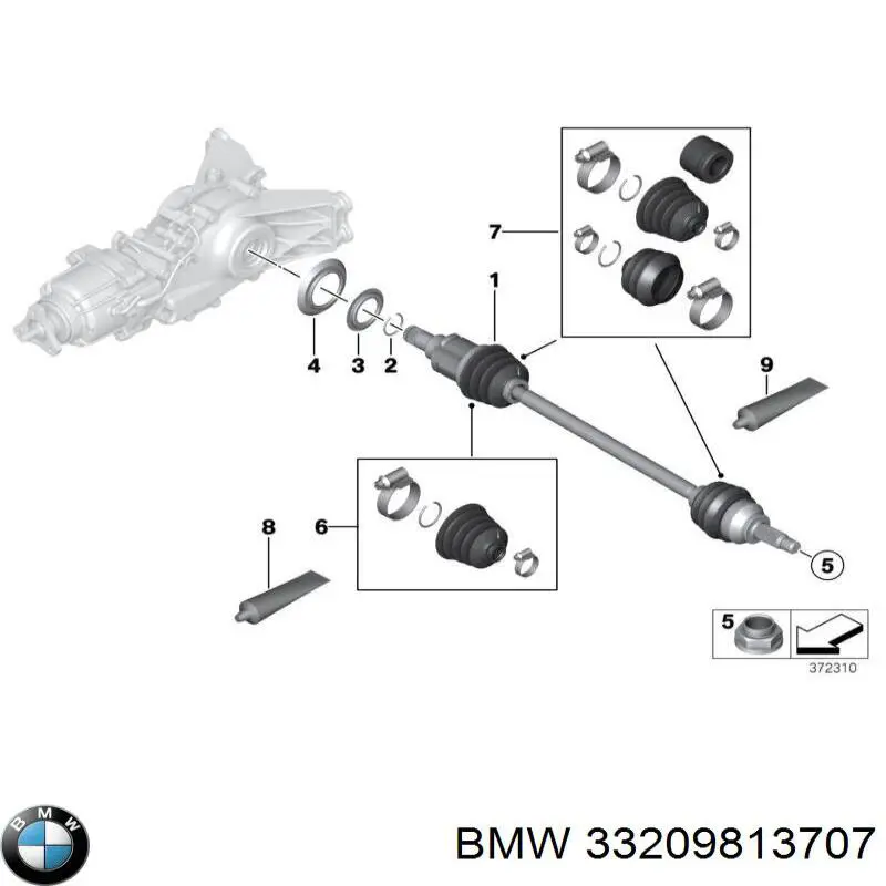 33209813707 BMW semieixo traseiro esquerdo