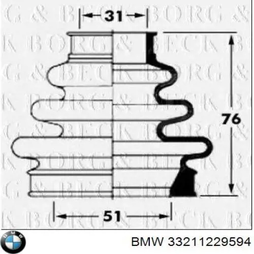 Пыльник наружной гранаты, задней полуоси BMW 33211229594 цена, от 16.87 USD