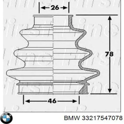 Купить 33217547078 BMW Пыльник ШРУСа задней полуоси наружный