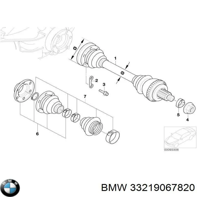 Пыльник ШРУСа задней полуоси наружный 33219067820 BMW