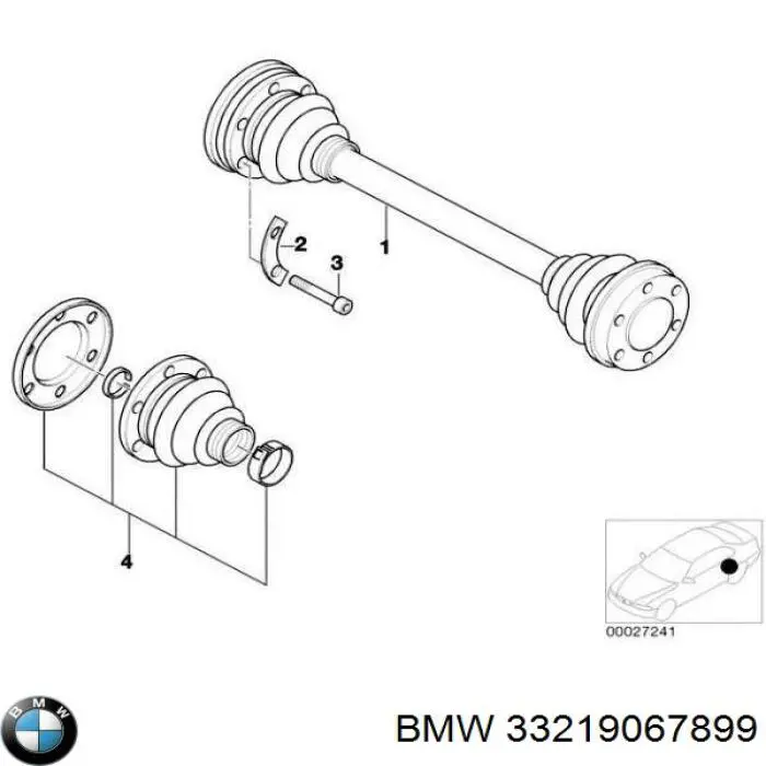 Пыльник ШРУСа задней полуоси наружный 33219067899 BMW