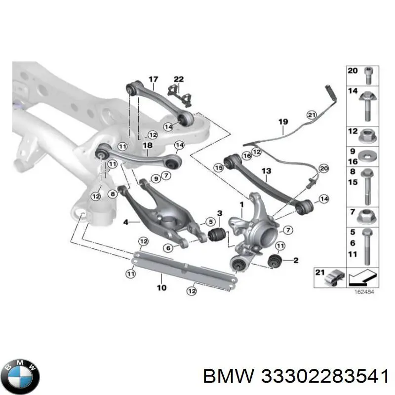 Цапфа - поворотный кулак задний, левый BMW 33302283541 цена, от 1187.26 USD
