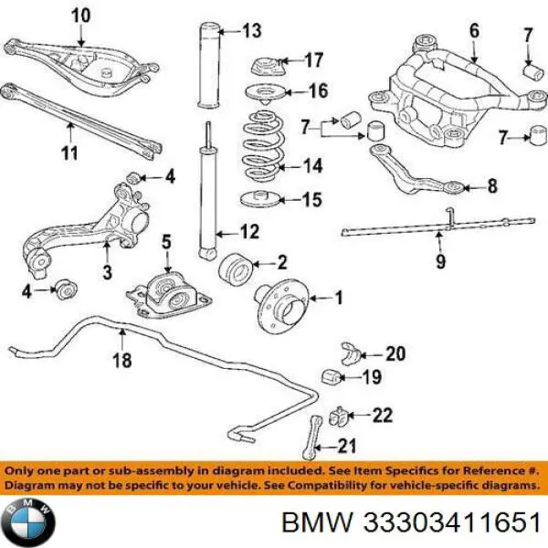 Балансир задний нижний BMW 33303411651 цена, от 10.16 USD