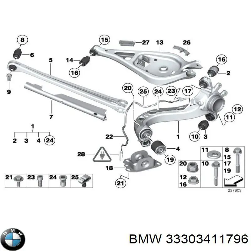 Arandela Cámber Alineación Excéntrica, Eje Trasero, inferior, interior 33303411796 BMW