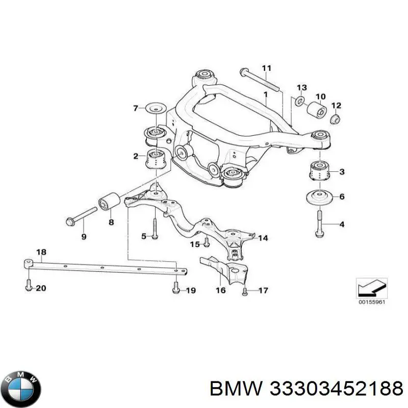 Балка задней подвески (подрамник) 33303452188 BMW