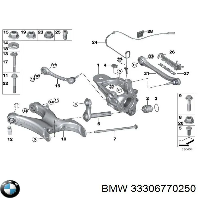 Болт крепления заднего нижнего рычага BMW 33306770250 цена, от 33.38 USD