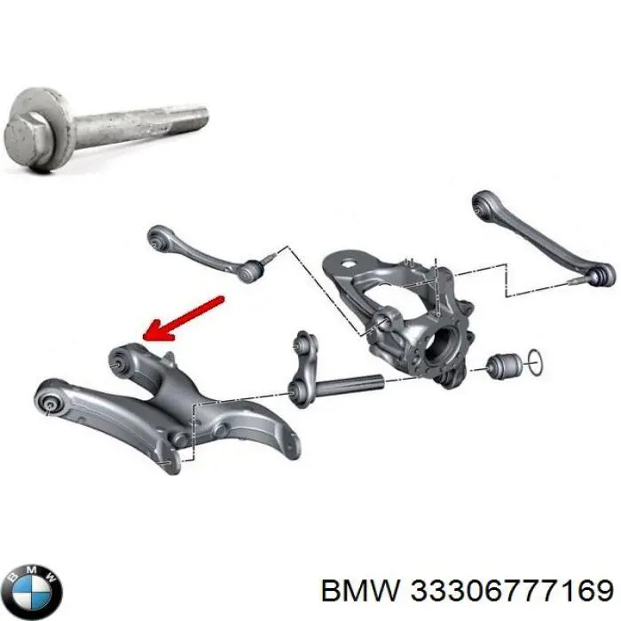 33306777169 BMW parafuso de fixação de braço oscilante de inclinação traseiro, interno