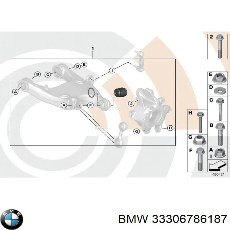 Шайба болта крепления заднего нижнего рычага, наружная BMW 33321092387