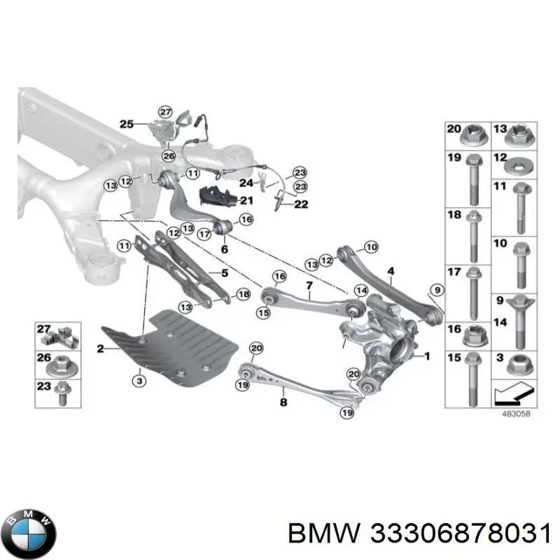 Балансир задний нижний BMW 33306878031 цена, от 210.69 USD