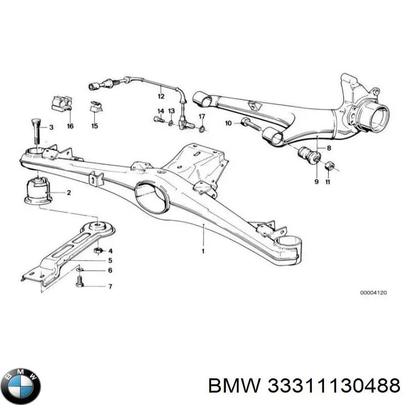 33311130488 BMW сайлентблок задней балки (подрамника)
