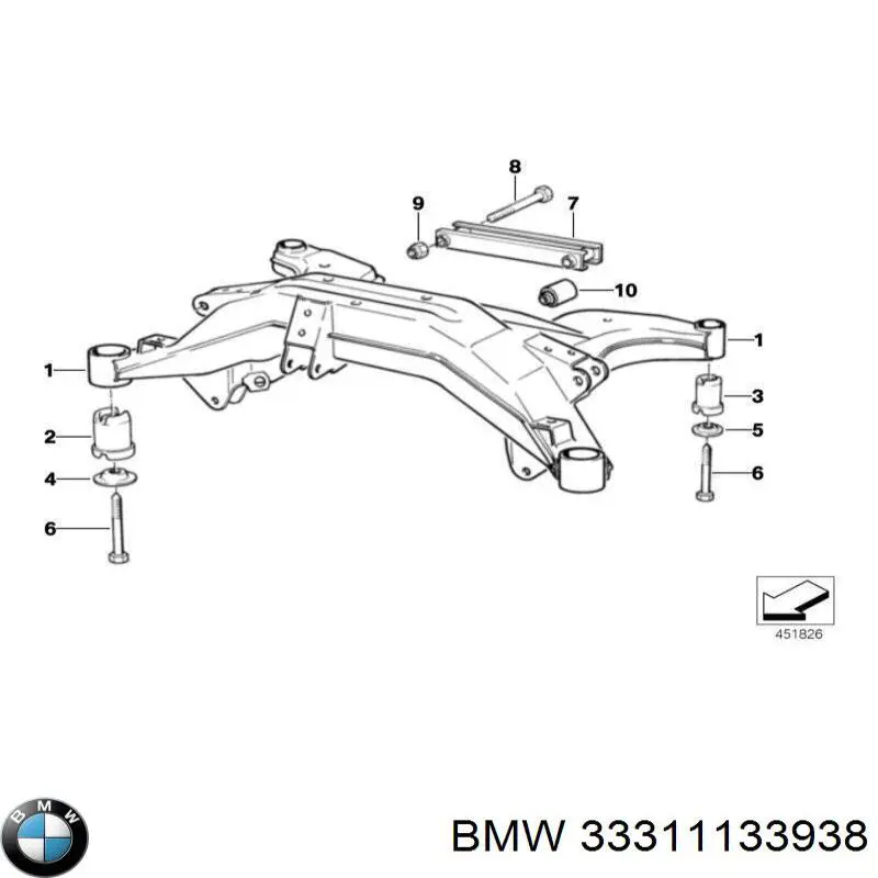 33311133938 BMW сайлентблок задней балки (подрамника)