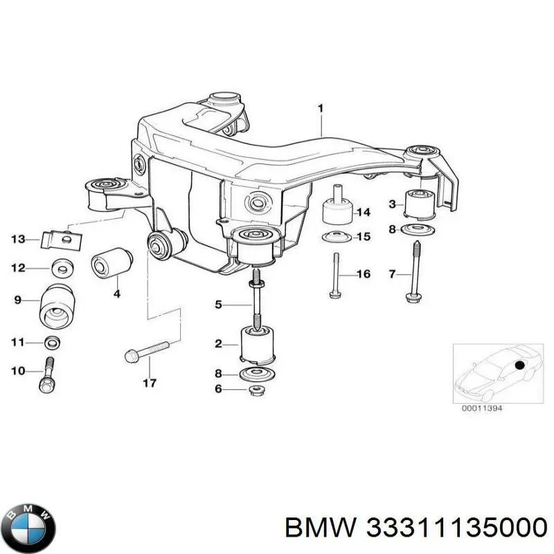 33311135000 BMW балка задней подвески (подрамник)