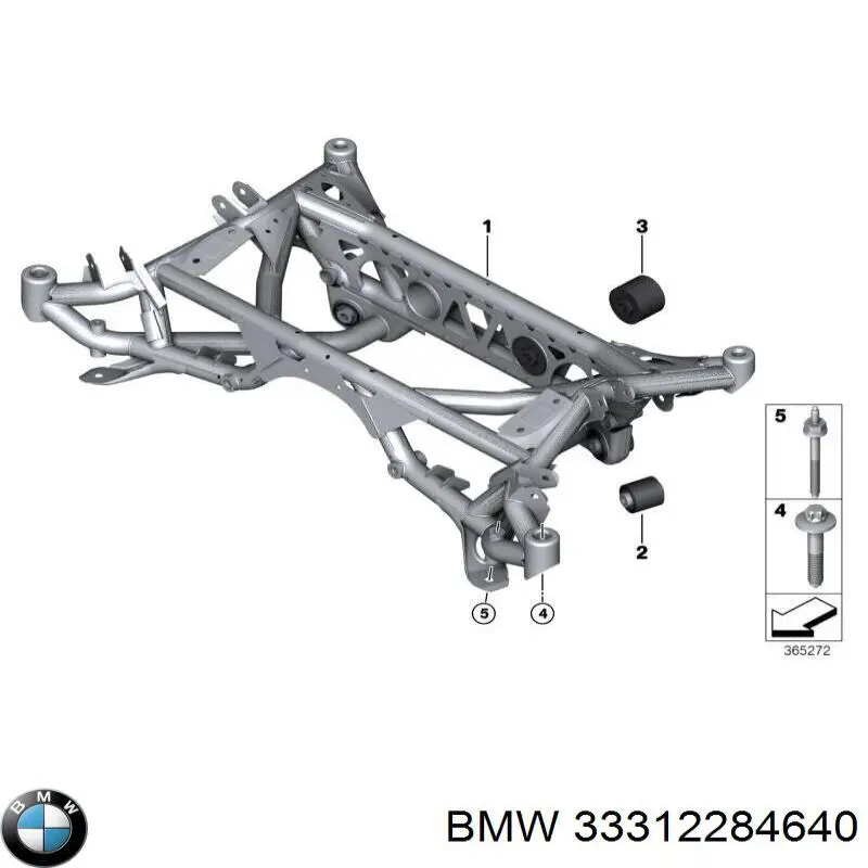 33312284640 BMW viga de suspensão traseira (plataforma veicular)