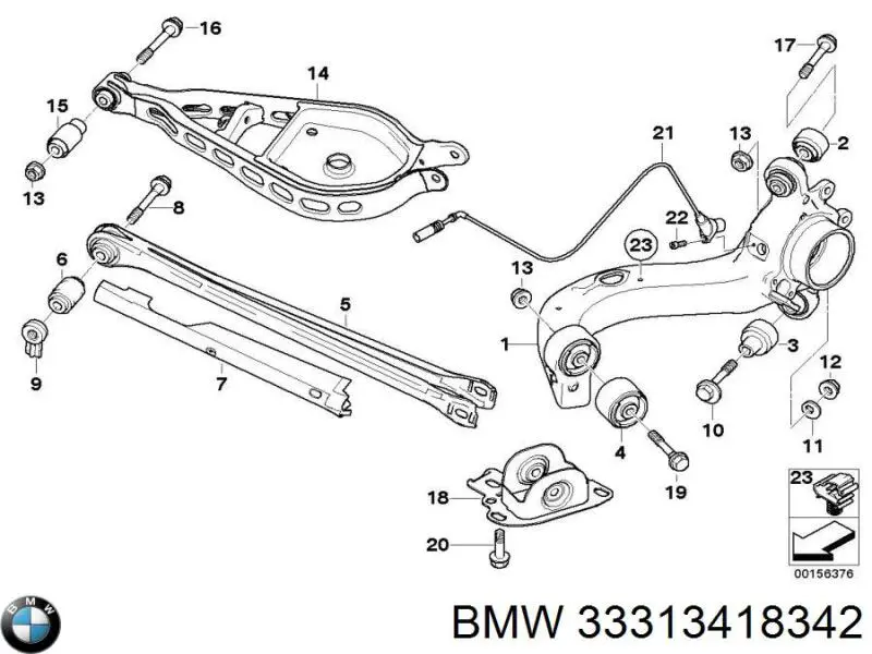 Сайлентблок цапфы задней 33313418342 BMW