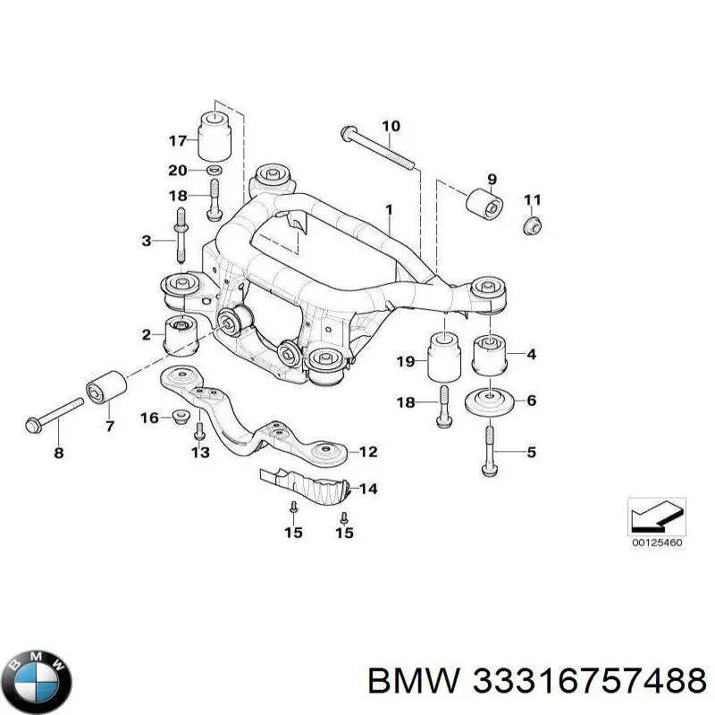 Балка задней подвески (подрамник) 33316757488 BMW