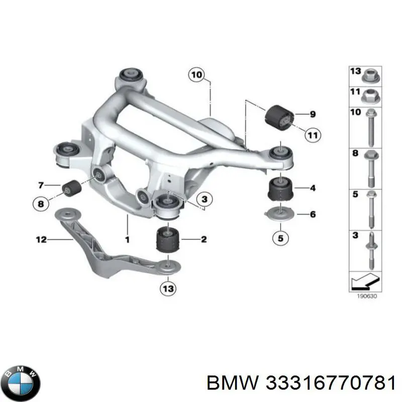 33316770781 BMW Сайлентблок балки моста