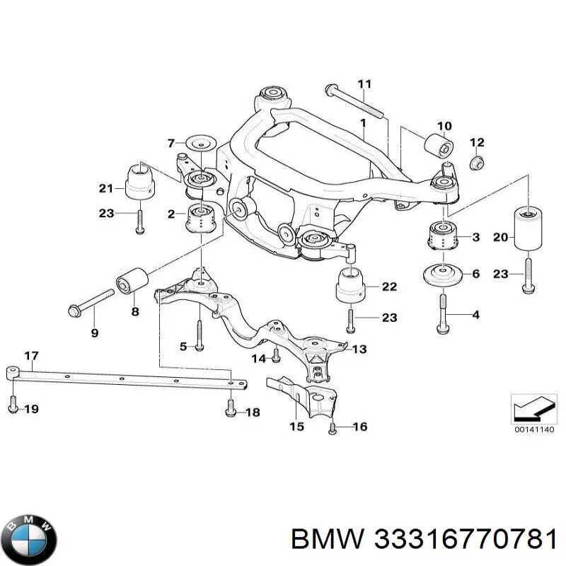 Купить 33316770781 BMW Сайлентблок задней балки