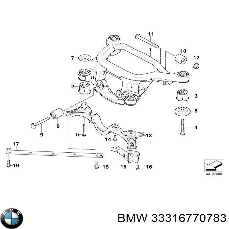Купить 33316770783 BMW Сайлентблок задней балки