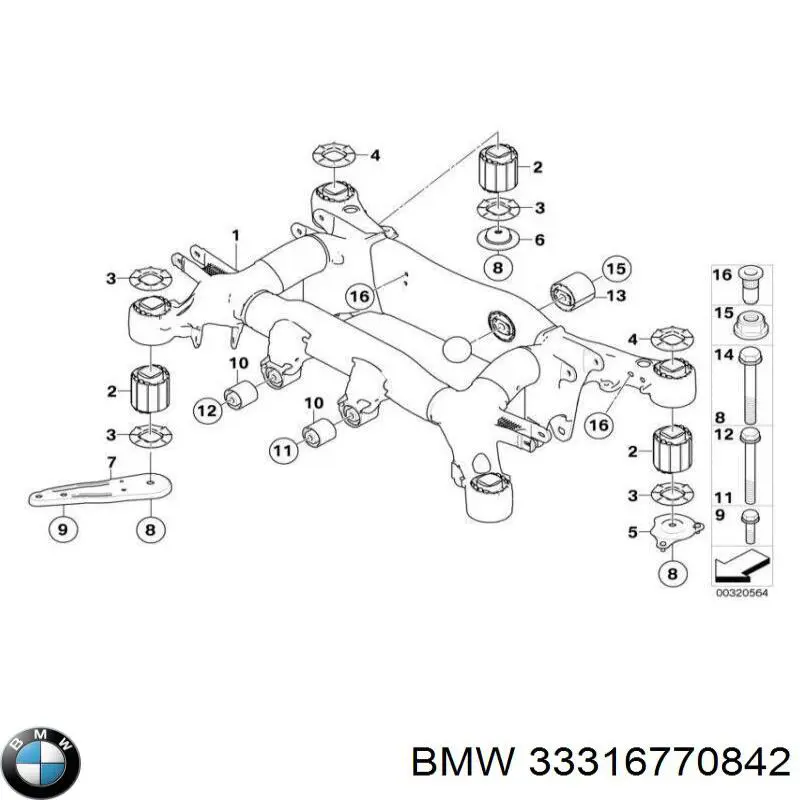 Задний подрамник Бмв 6 E63 (BMW 6)