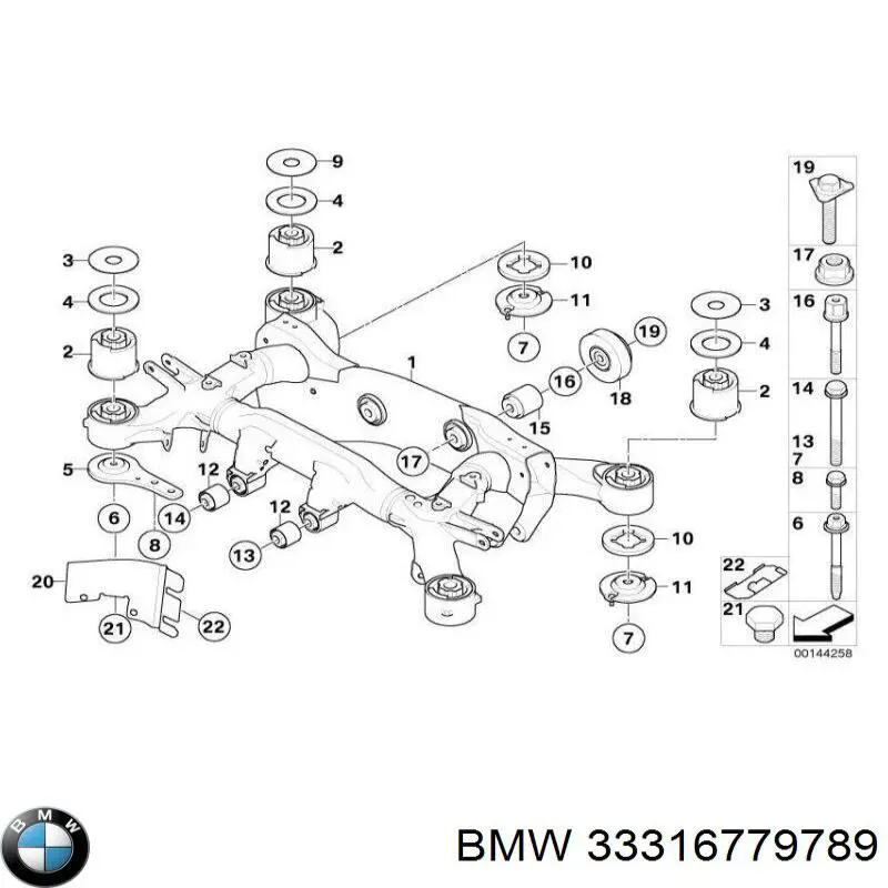 Балка задней подвески (подрамник) 33316779789 BMW