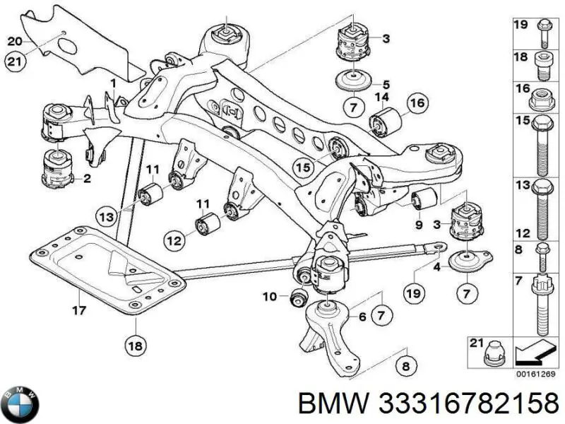 Viga de suspensão traseira (plataforma veicular) para BMW X1 (E84)