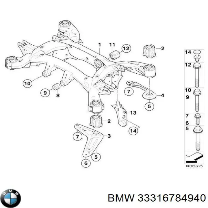 Купить 33316784940 BMW Сайлентблок задней балки