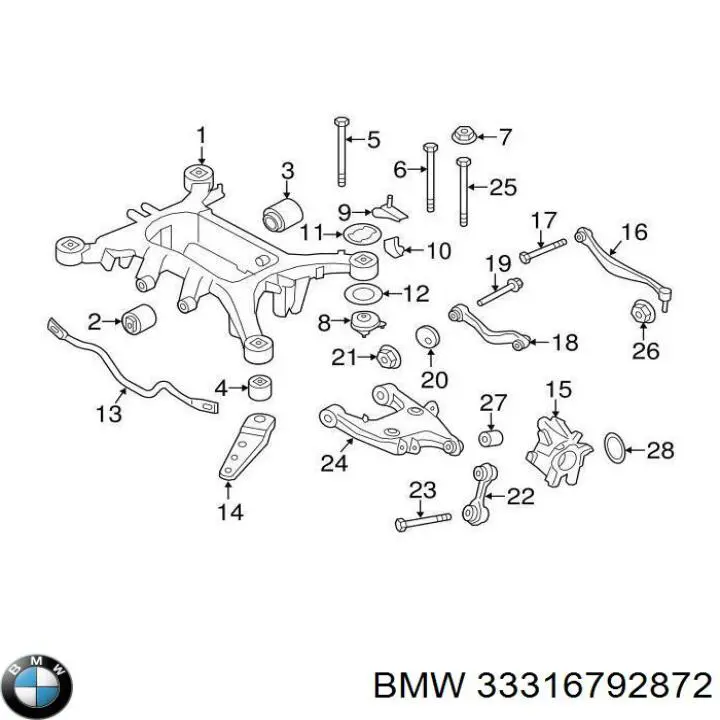 33316792872 BMW Сайлентблок балки моста
