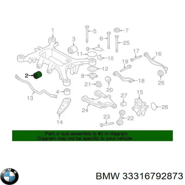 Сайлентблок подрамника задний BMW 33316792873