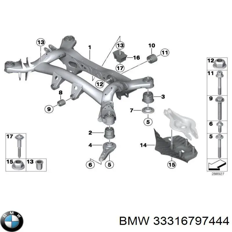 Купить 33316895139 BMW Распорка задней балки (подрамника)