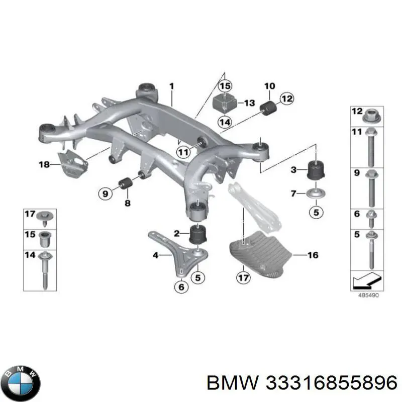 Купить 6855896 BMW Отбойник заднего моста