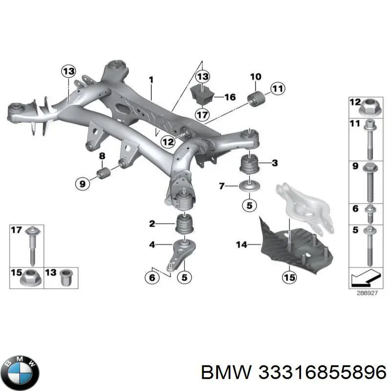 Отбойник заднего моста BMW 6855896 цена, от 18.31 USD