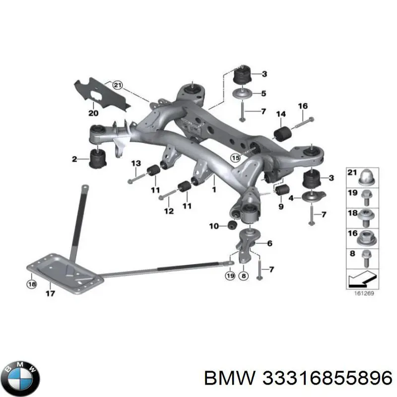Отбойник заднего моста 6855896 BMW