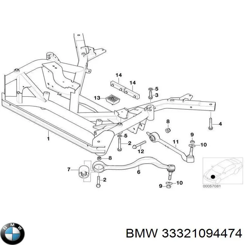 33321094474 BMW болт крепления переднего рычага, нижнего